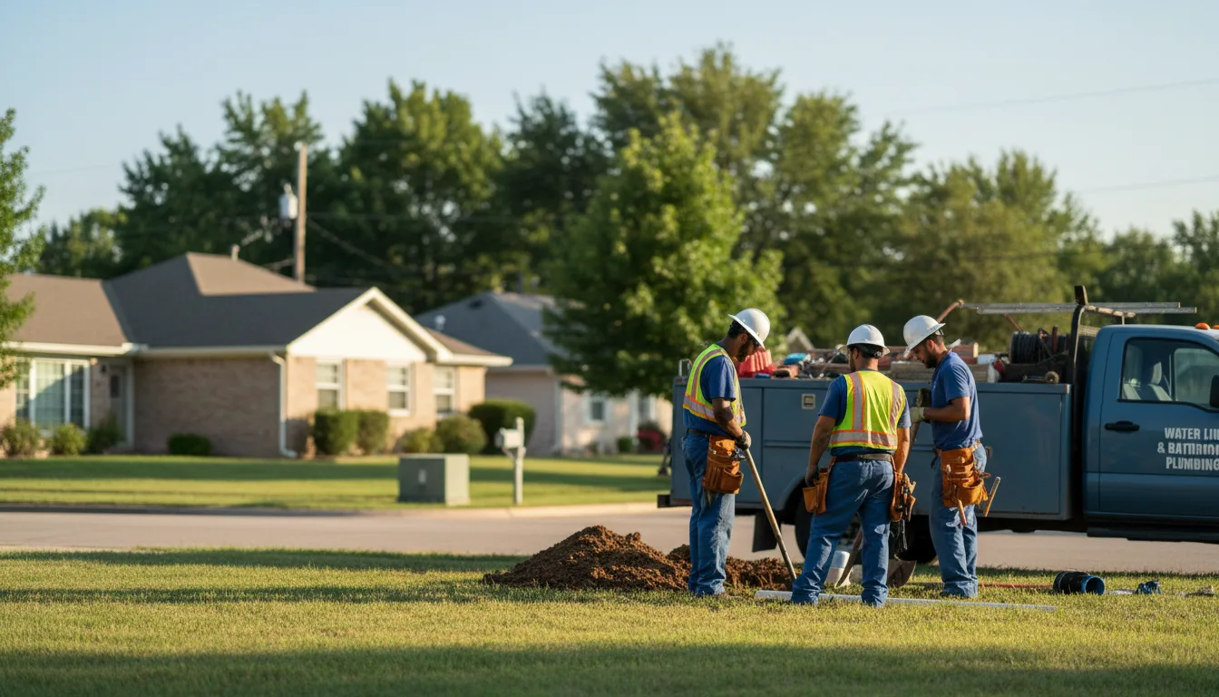 Residential water line and bathroom plumbing service in Danvers, IL